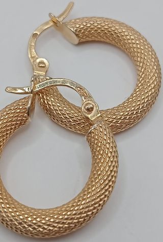 Pendientes Aro Text de oro 18k, 1,69gr, Ref. O-255