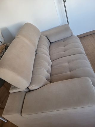 Sofá relax 2 plazas tela beige