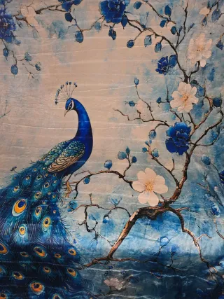 Coperta plaid pavone orientale in peluche