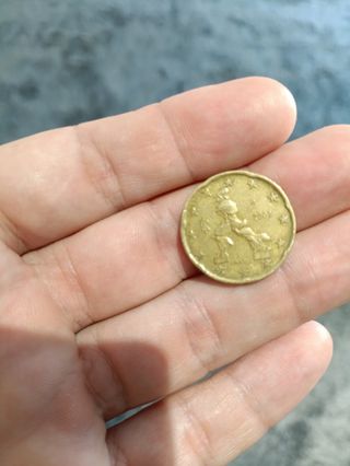 Moneda 20 céntimos Italia 2002
