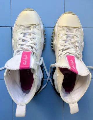 Converse plataforma rosa y blanco