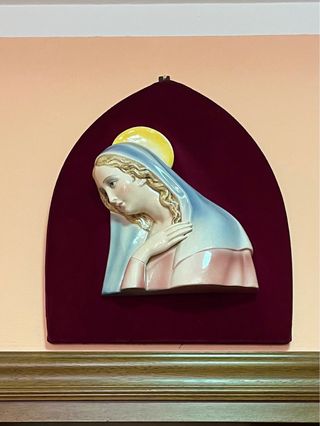 Scultura Vergine Maria ceramica vintage