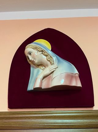 Scultura Vergine Maria ceramica vintage