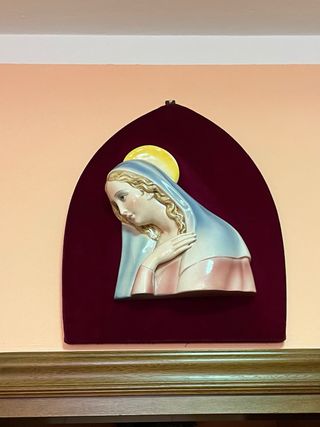 Scultura Vergine Maria ceramica vintage