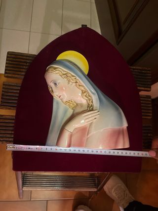 Scultura Vergine Maria ceramica vintage