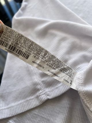 Camiseta Zara Blanca Manga Corta