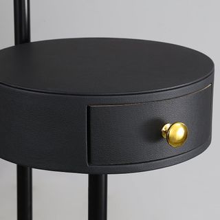 Lámpara de pie moderna arco con cajón en oro