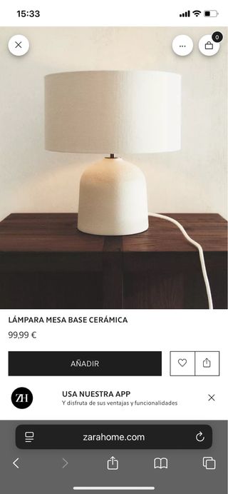 Lámpara Zara Home Base Cerámica Beige