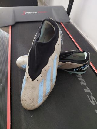 Zapatos de fútbol Adidas Messi Beige/Azul