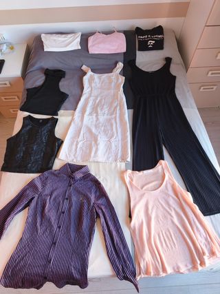 LOTE DE ROPA TALLA S 9 PRENDAS