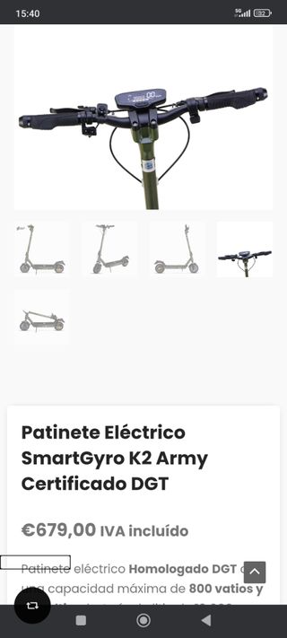 Patinete eléctrico SmartGyro K2