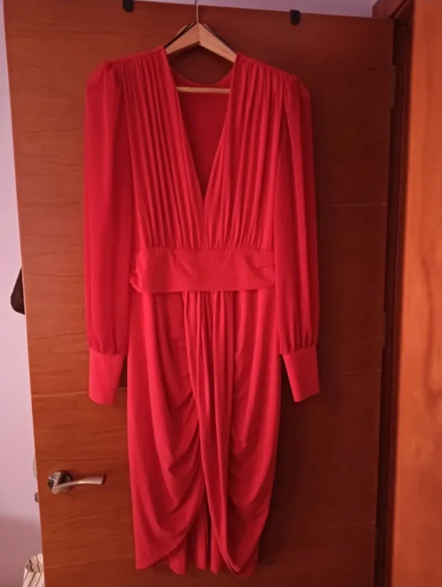 Vestido rojo midi talla 40