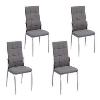 Pack 4 Sillas Comedor Grises Tapizadas