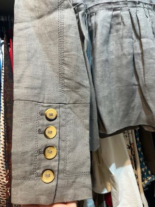 Chaqueta Zara Lino Gris