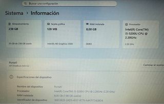 Portátil HP EliteBook 820 G2 Plata