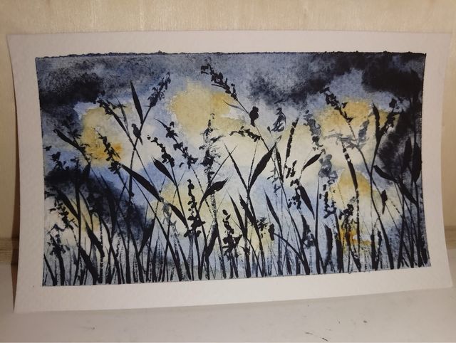 Cuadro acuarela mar y veleros