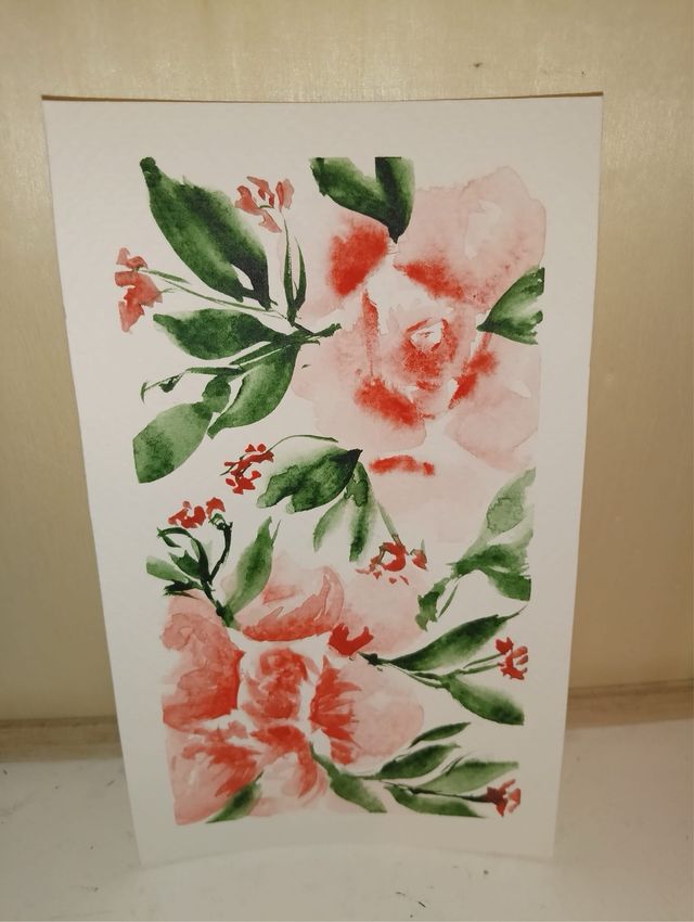 Cuadro acuarela mar y veleros