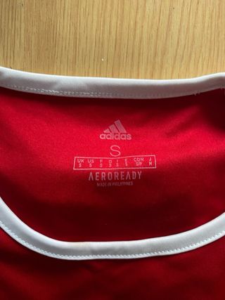 Camiseta Adidas Roja y Blanca Talla S