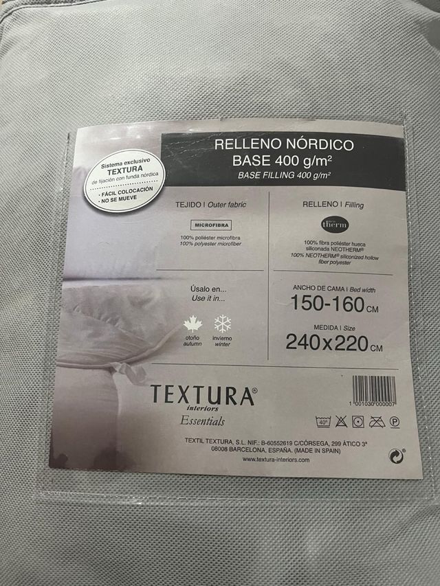 Relleno Nórdico Textura 400g/m² Microfibra