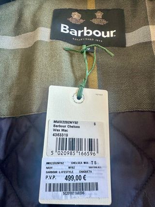 Barbour Chaqueta Negra Sin Estrenar
