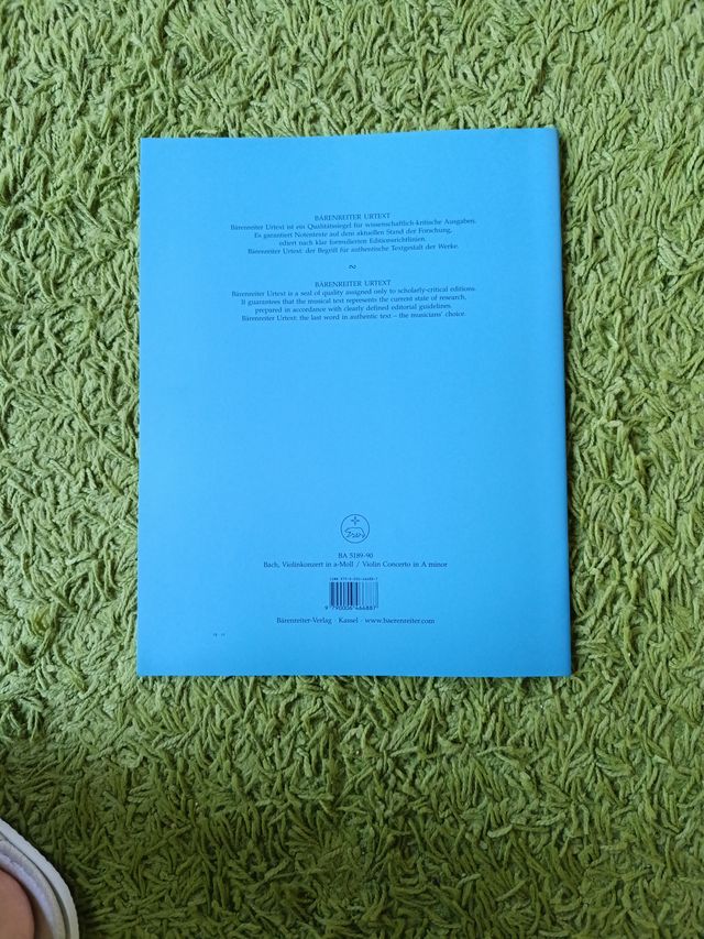 Partitura Bach Concierto en La menor BWV 1041