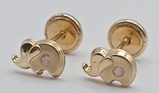 Pendientes Oro 18k Elefante 0,46gr Ref. O-260