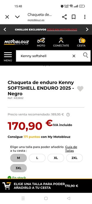 Chaqueta Enduro Kenny Softshell