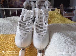 Patines de hielo blancos con forro 