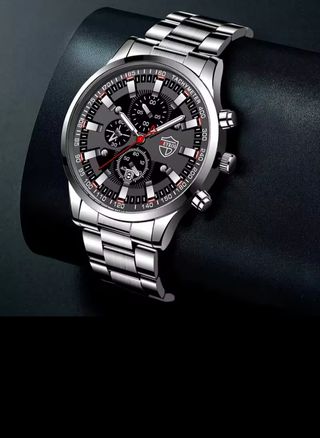 Reloj  Cuarzo Elegante Negro/Plata
