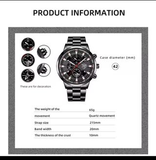 Reloj  Cuarzo Elegante Negro/Plata
