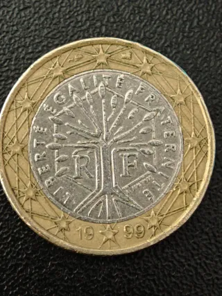 Moneda 1 Euro Francia 1999 Árbol