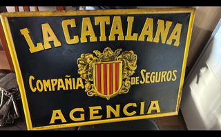 Cartel antiguo La Catalana Seguros