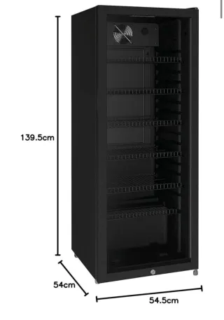 Nevera expositora negra 139.5x54x54.5cm