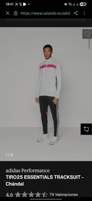 Chándal Adidas Talla L Gris y Rosa