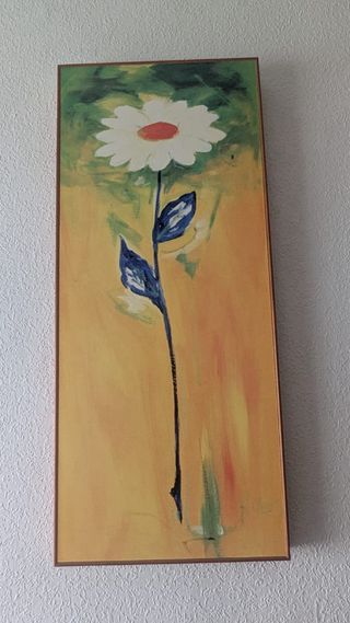 2 dipinti ad acquerello con fiori bianchi