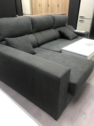 Sofá modular gris de tela