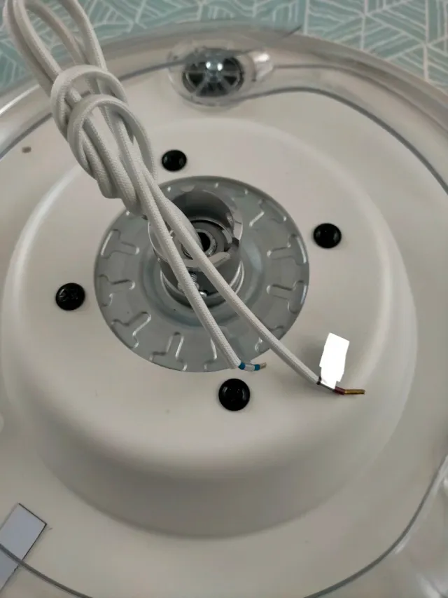 Lámpara Led Ventilador Techo Madera y Blanco