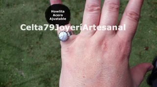 Anillo Howlita Ajustable Acero