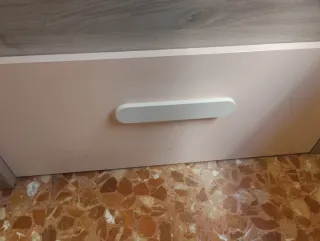 Litera doble con armario y estantería.