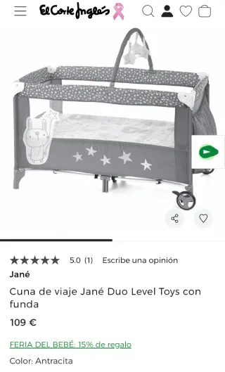 Cuna de viaje Jané + trona Ikea