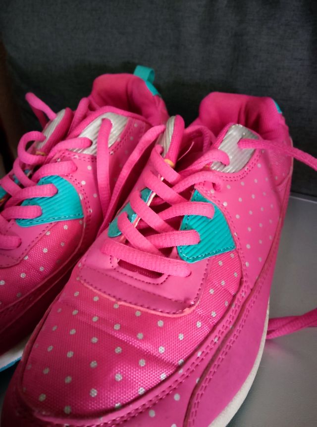 Sapatilhas Desportivas Rosa Bolinhas Tamanho 37