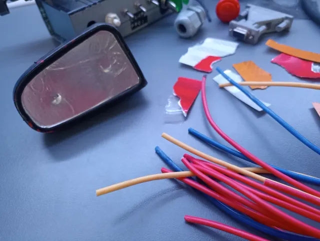 Piezas de DeLorean destrozado