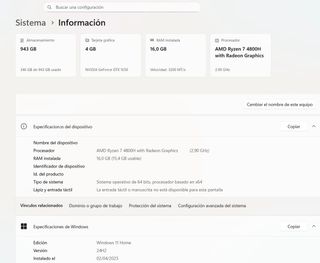 Portátil Gaming Lenovo Ryzen 7 + RTX 1650