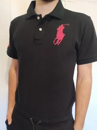 Polo Ralph Lauren Negro Logo Rosa