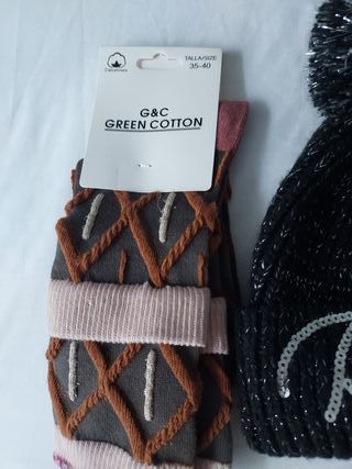 Gorro niña y calcetines G&C Green Cotton