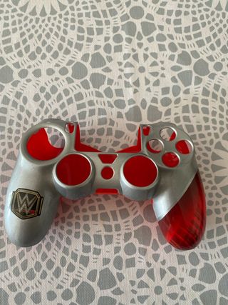 Carcasa Mando PS4 WWE Plata y Roja