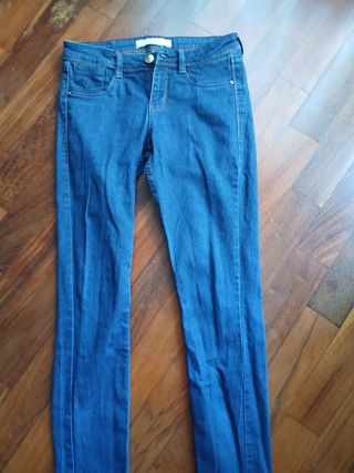 Vaqueros pitillo elásticos mujer azul