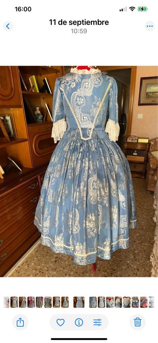 Vestido de Fallera azul y dorado