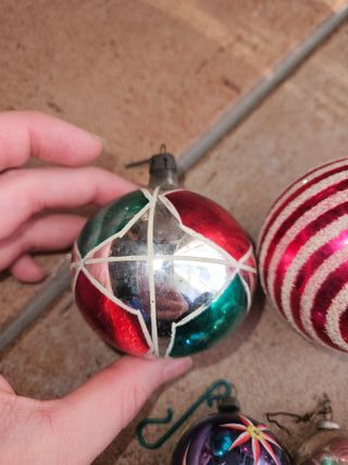 Palle Natale Vetro Soffiato Rosso Verde
