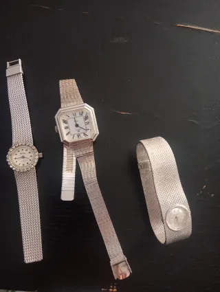 Lote 3 relojes plateados